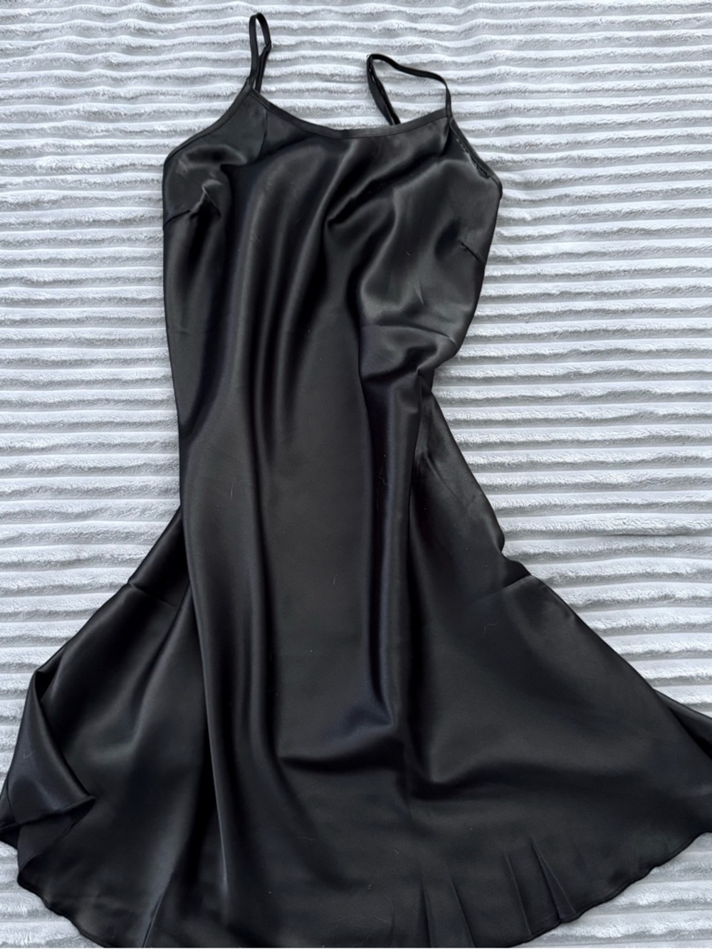 Black Slip Dress with Adjustable Straps - Women